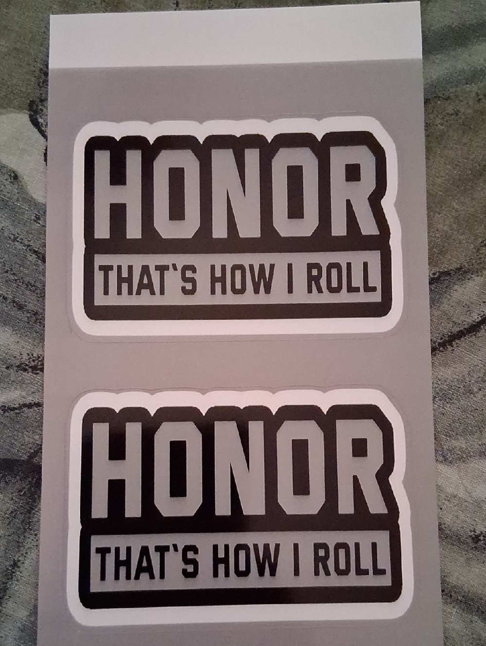 HONOR "That's How I Roll" Black Sticker Pack - 2 Pack